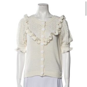 For Love And Lemons Cream Knit Cardigan
